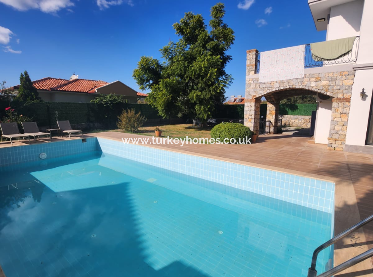 For Sale 3+1 Detached Villa With Pool In Ovacık