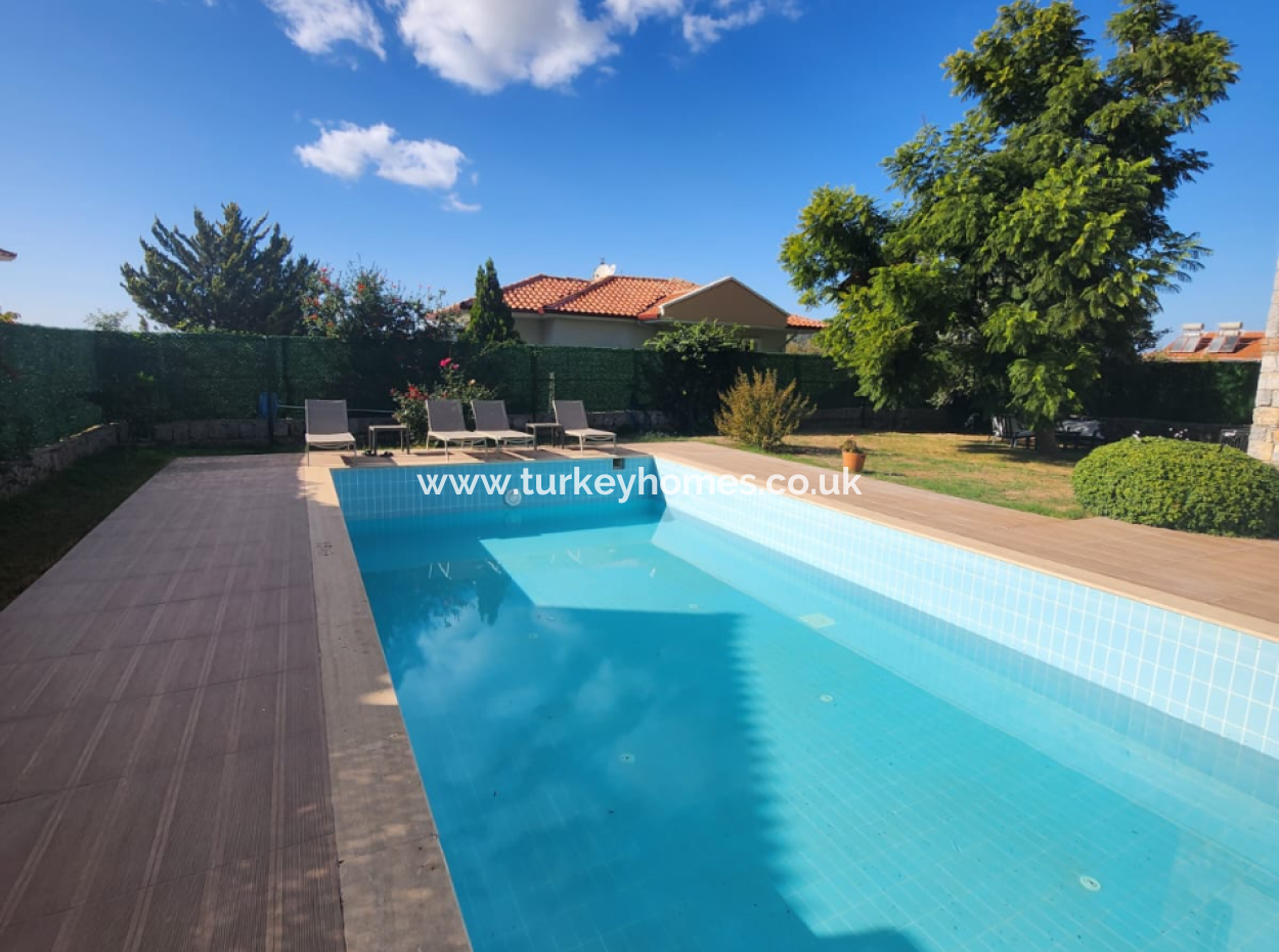 For Sale 3+1 Detached Villa With Pool In Ovacık