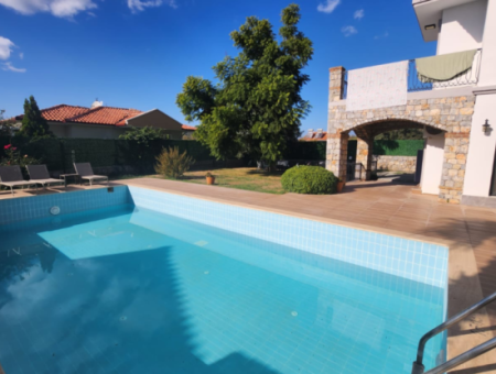 For Sale 3+1 Detached Villa With Pool In Ovacık
