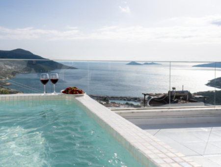 Triplex Villa With Full Sea And Princes' Islands View Detached Pool In Kalkan, Kaş